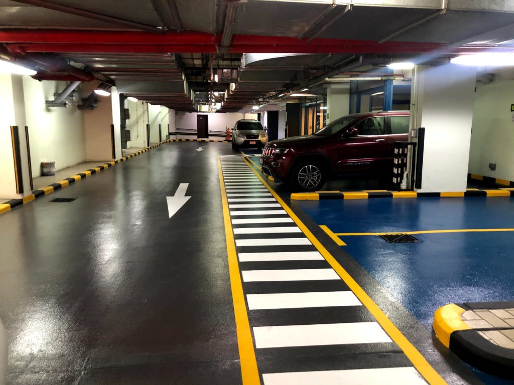 Completed epoxy flooring installation in Abu Dhabi